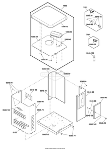Enclosure Group Diagram and Parts List for 040688-01  Briggs and Stratton Generator